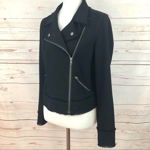 Leith Fringe Hem Asymmetrical Zip Moto Jacket - Picture 5 of 12